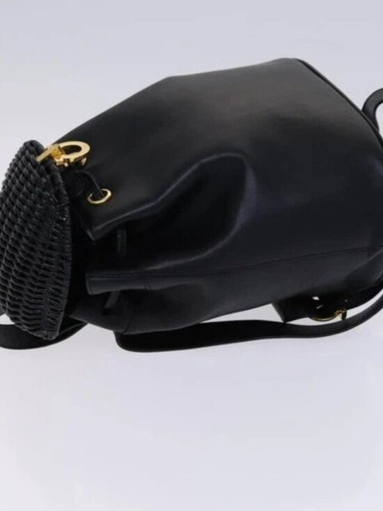 Salvatore Ferragamo Backpack Leather Black Gold main image 5